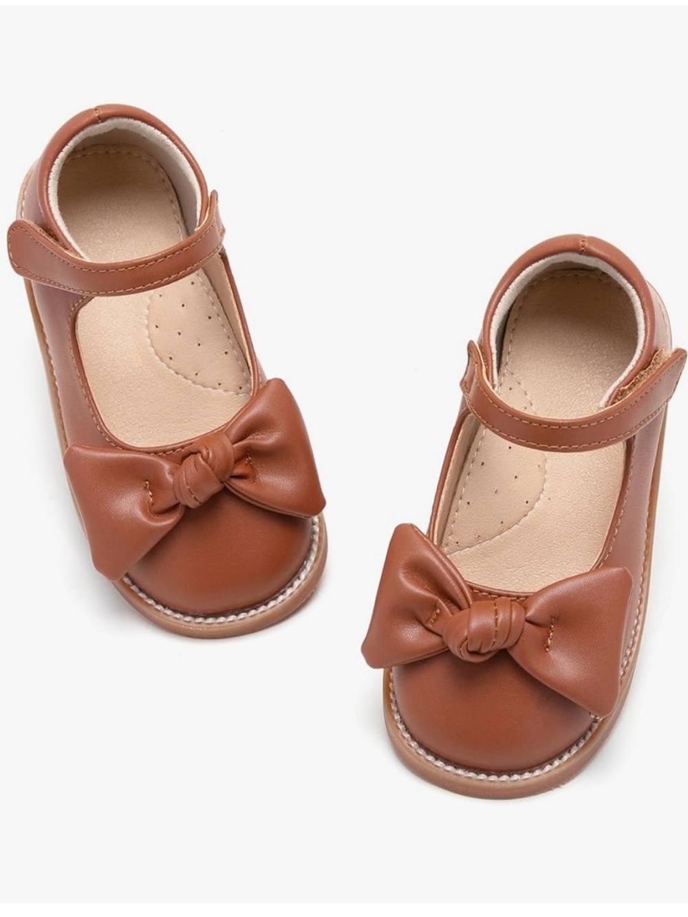 Girls' Brown Bow Mary Jane Dress Shoes with Strap